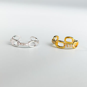 Sterling Silver Chain Design Ear Cuff, 2 of 5