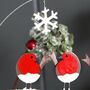 Three Christmas Robins And Snowflake Hanging Decoration, thumbnail 2 of 2