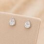 Sterling Silver Pear Moissanite Stud Earrings, thumbnail 4 of 4