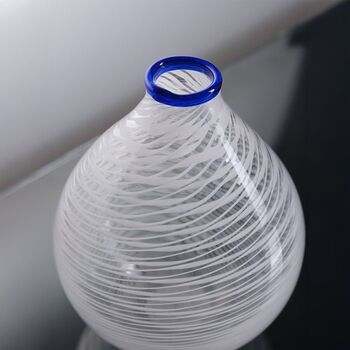 Handmade Merletto Bianco Hand Blown Glass Vase, 3 of 5