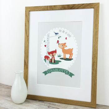 'You Are So Loved' Personalised Woodland Nursery Print, 2 of 6
