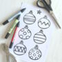 Christmas Bauble Gift Wrap Set To Colour In, thumbnail 5 of 5