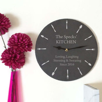 Personalised Slate Kitchen Clock, 4 of 7