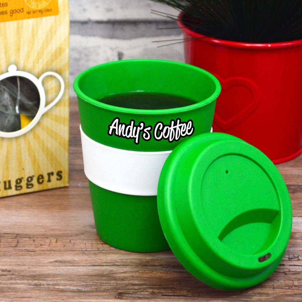 Personalised Reusable Coffee Cup Green By Gifts Online4 U