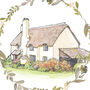 Personalised Watercolour Wreath House Sketch, thumbnail 4 of 5