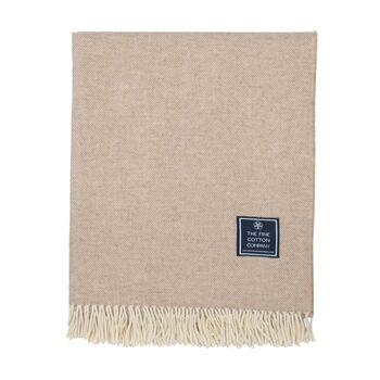 Kendal Long Supersoft Merino Wool Herringbone Blanket, 3 of 12