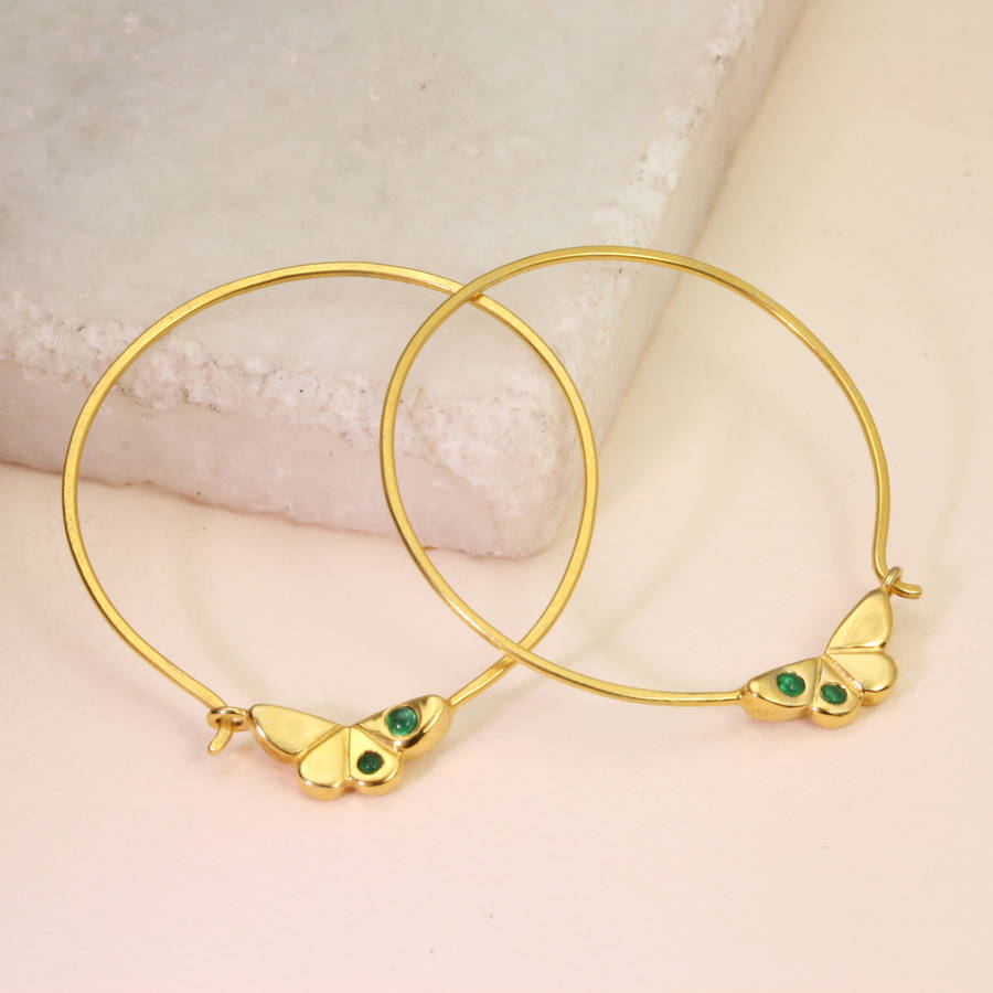 Butterfly Hoop Earrings By Jana Reinhardt
