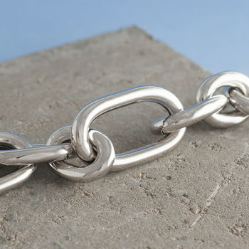 Thick Chunky Chain Bracelets In Gold And Silver Plate, 8 of 8