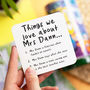 Personalised Things We Love About Our Teacher Coaster, thumbnail 1 of 3