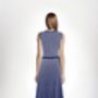 Sienna Striped Fit And Flare Knitted Dress In Blue, thumbnail 2 of 3