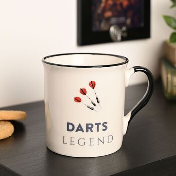Darts Mug Gift “Darts Legend” – Darts Player Tea Coffee Cup, 3 of 5