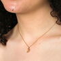 Enamel Croissant Pendant Necklace In Gold, thumbnail 2 of 2