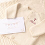 Cream Christening Baby Cardigan With Gothic Cross, thumbnail 2 of 11