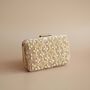 Lana Champagne Gold Velvet Clutch, thumbnail 1 of 6