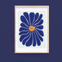 A3 Sad/ Happy Blue Flower Pink Print, thumbnail 3 of 5