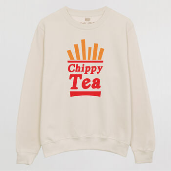 Chippy Tea Women’s Slogan Sweatshirt With Chips Graphic, 3 of 3