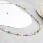 Willow 16 Inch Beaded Purple, Teal And Green Coloured Necklace, thumbnail 2 of 4