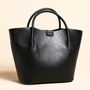 Black Vegan Leather Grab Handbag, thumbnail 1 of 6