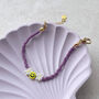 Smiley Face And Daisy Glass Miyuki Seed Bead Bracelet, thumbnail 3 of 12