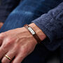 Personalised Anniversary Leather And Steel Men's Bracelet, thumbnail 4 of 7
