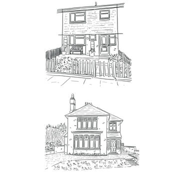 Gift Voucher For House Portrait Line Drawing, 7 of 8