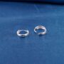 Silver Thick Huggie Hoop Earrings, thumbnail 6 of 7