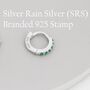 Emerald Green Cz Huggie Hoops In Sterling Silver, thumbnail 2 of 11