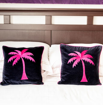 Velvet Palm Tree Cushion, 2 of 3