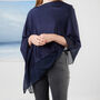 Navy Poncho, Bee Scarf And Brooch Set, thumbnail 3 of 6