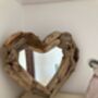 Driftwood Heart Wall Mirror – 30cm Nautical Style, thumbnail 7 of 8