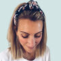 Tokoriki Black And Coral Floral Knot Headband, thumbnail 1 of 5