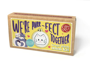 We're Purr Fect Together Mini Matchbox Cross Stitch Kit, 10 of 12