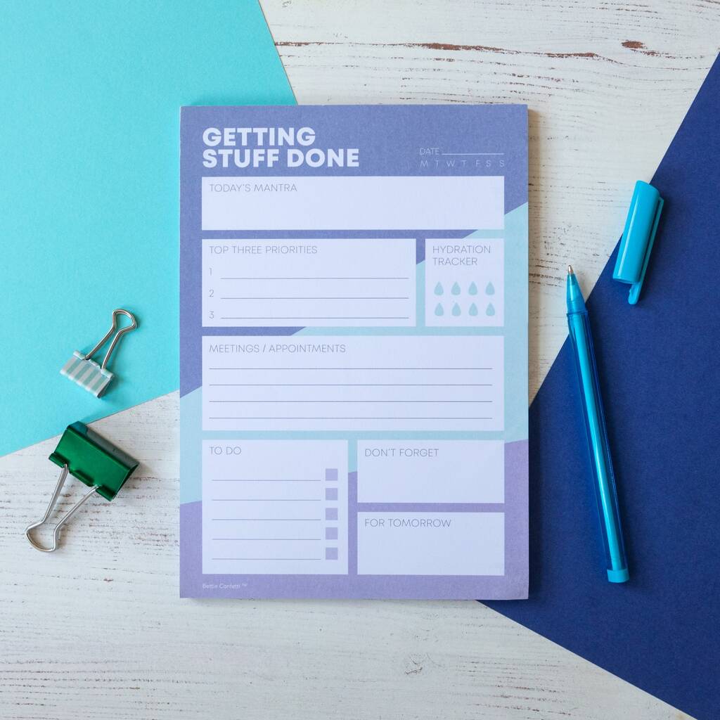 Getting Stuff Done | Daily Planner | A5 Notepad, 1 of 4