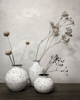 Set Of Three Monochrome Single Stem Mini Bud Vases, 12 of 12