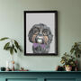 Custom Pet Portrait Wearing Glasses Personalised Dog Cat Gift, thumbnail 7 of 12