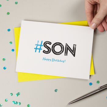 Hashtag Son Birthday Card, 3 of 4