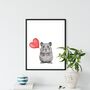 Hamster Heart A4 Art Print, thumbnail 1 of 3