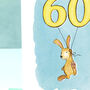 Rabbit 60th Birthday Card, thumbnail 6 of 6