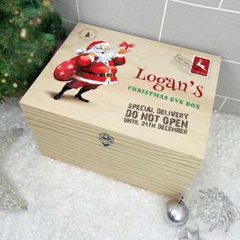 Personalised Cartoon Santa Christmas Eve Box Five Sizes, 5 of 8