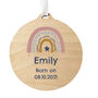 Personalised Pink Rainbow Baby Girl Wooden Decoration, thumbnail 4 of 4