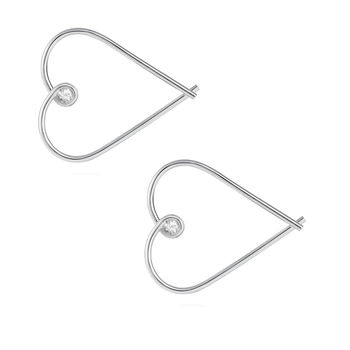 Heart Hoop Diamond Earrings, 3 of 5