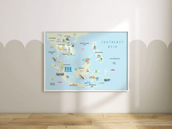 Illustrated Map Of South East Asia Art Print, 2 of 4