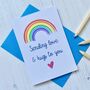 Sending Love And Hugs Rainbow Card, thumbnail 2 of 2