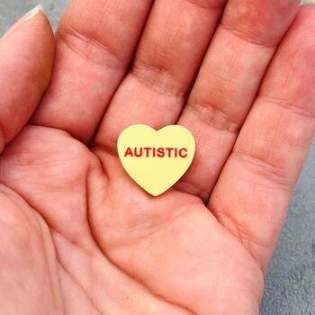 Autistic Heart Pin Badge, 4 of 9
