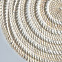 Balinese Hand Woven Spiral Placemat Charger White, thumbnail 3 of 9