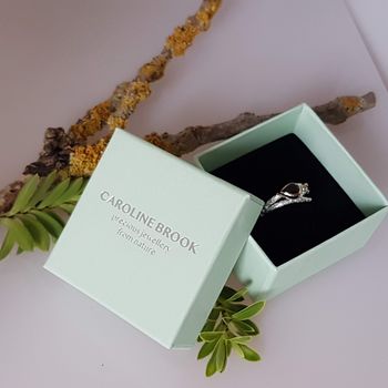 White Sapphire And Diamond Elvish Twig Engagement Ring, 8 of 8