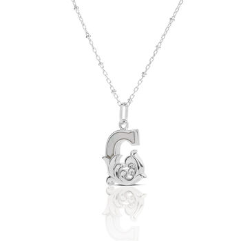 Solid Silver G Initial Necklace With Mother Of Pearl, 2 of 6