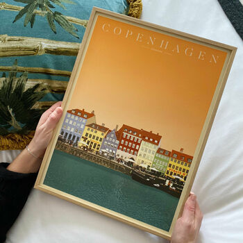 Personalised Copenhagen Vintage Style Travel Print, 2 of 6