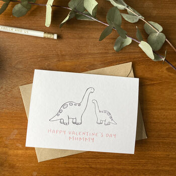 Dinosaur Happy Valentine's Day Mummy Card, 3 of 4