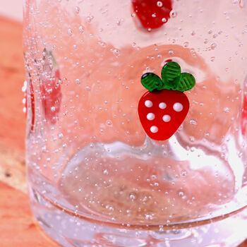 G Decor Berry And Bow Bubble Glasses Handcrafted And Handmade Bubble Textured Fruit And Ribbon Bow Drinkware, 8 of 8